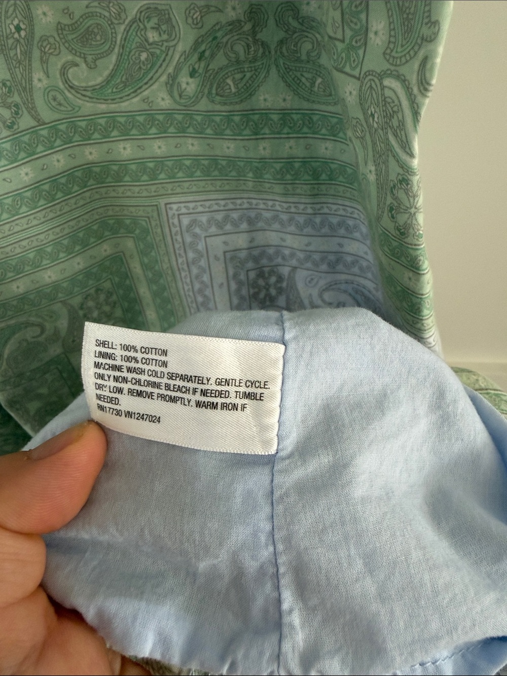 Universal Thread Green & Light Blue Paisley V-Neck Maxi Dress, small - Picture 5 of 6